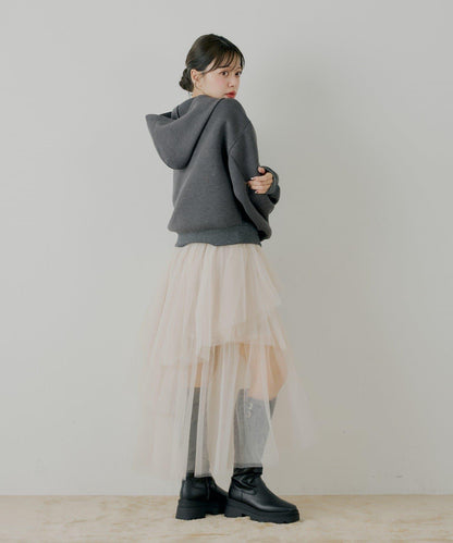 隨機網紗拼接傘裙