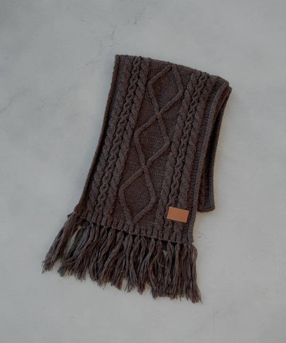 麻花針織圍巾