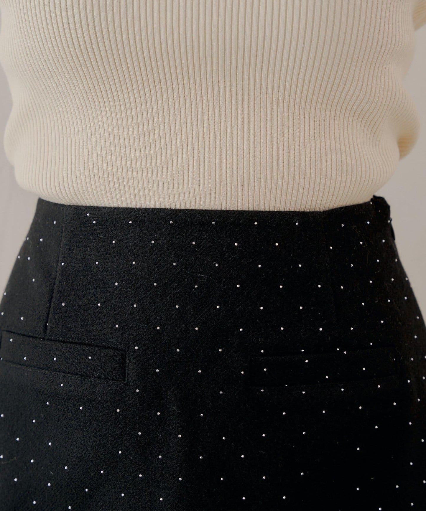 鑲鑽梯形修身迷你裙