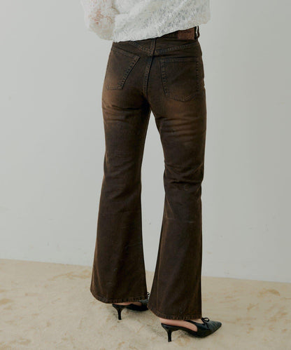 拼接補丁喇叭牛仔褲