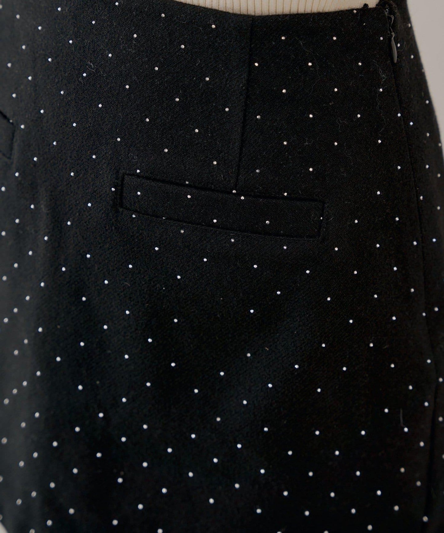 鑲鑽梯形修身迷你裙