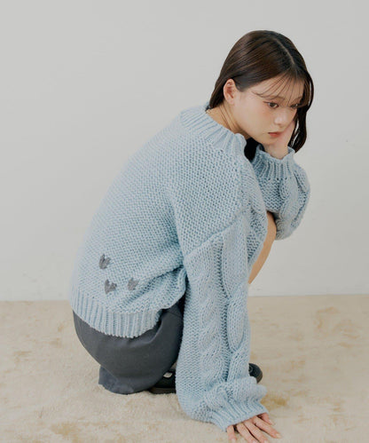 寬鬆大號麻花針織衫