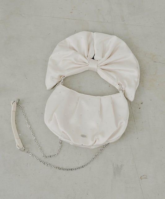 【SALON by Chico】水晶裝飾蝴蝶結單肩包