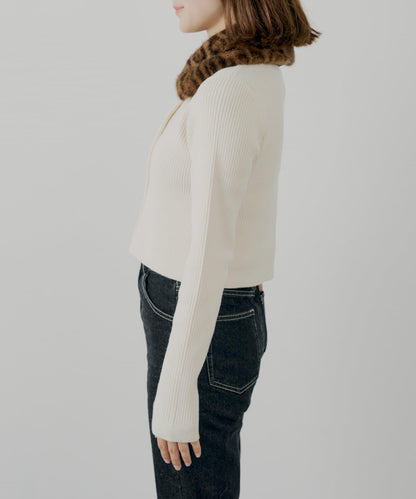 可拆卸毛領修身上衣【SALON by Chico】