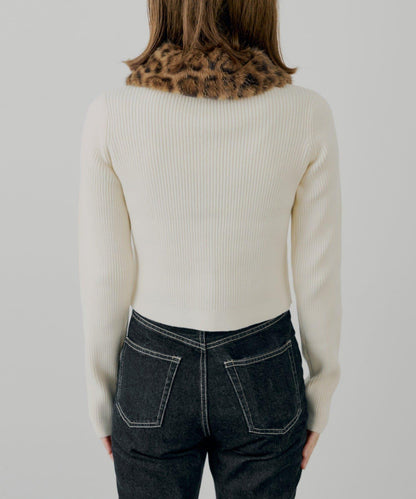 可拆卸毛領修身上衣【SALON by Chico】