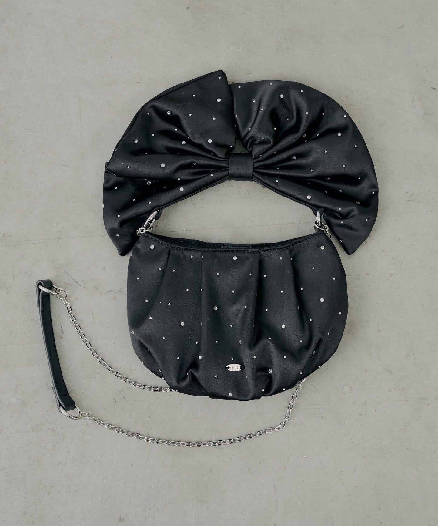 【SALON by Chico】水晶裝飾蝴蝶結單肩包