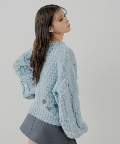 寬鬆大號麻花針織衫