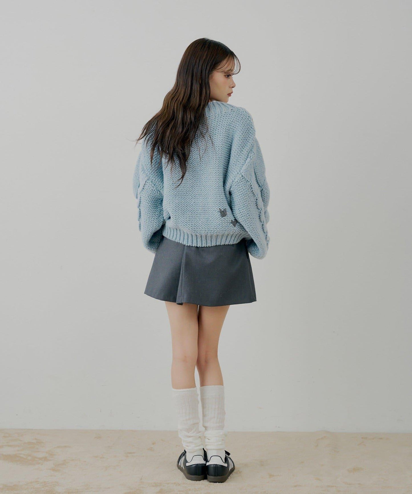 寬鬆大號麻花針織衫