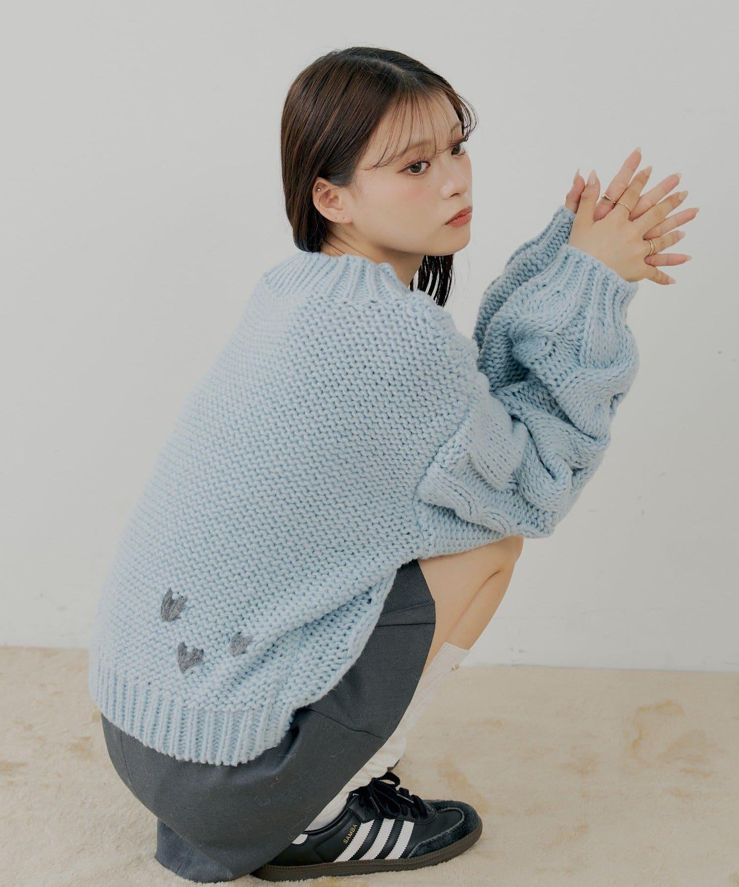 寬鬆大號麻花針織衫