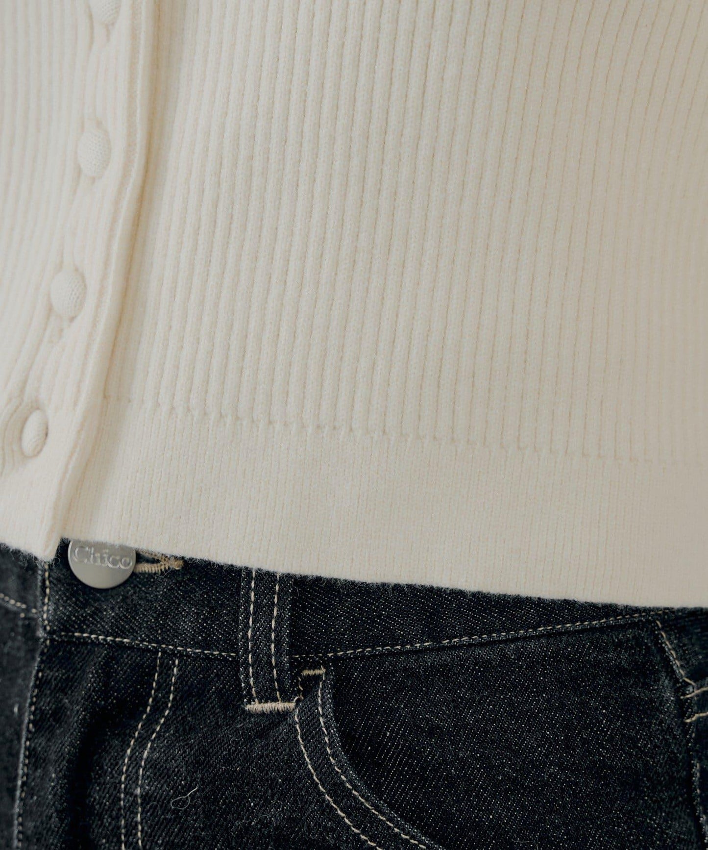 可拆卸毛領修身上衣【SALON by Chico】