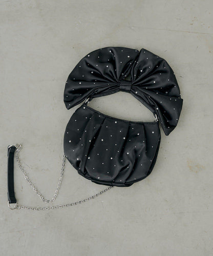 【SALON by Chico】水晶裝飾蝴蝶結單肩包