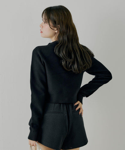 前繫帶珍珠荷葉邊上衣【SALON by Chico】