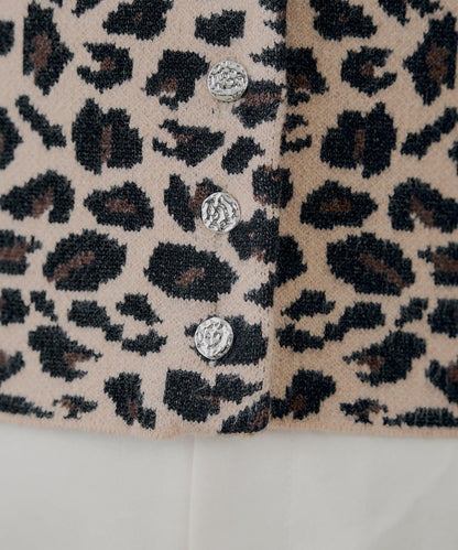 豹紋短款開衫【SALON by Chico】