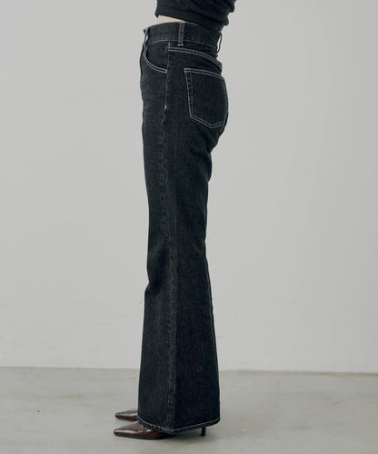 拼接補丁喇叭牛仔褲