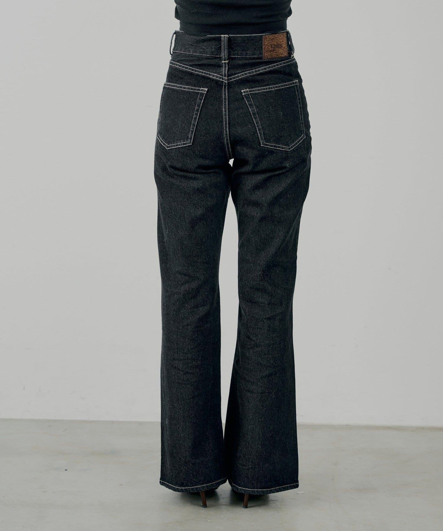 拼接補丁喇叭牛仔褲