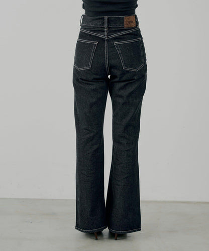 拼接補丁喇叭牛仔褲