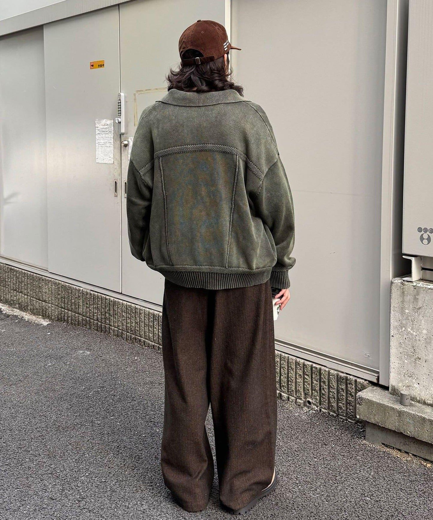 斜紋寬鬆休閒長褲