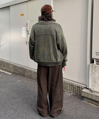 斜紋寬鬆休閒長褲