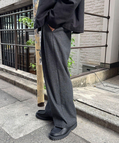 斜紋寬鬆休閒長褲