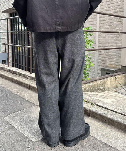 斜紋寬鬆休閒長褲