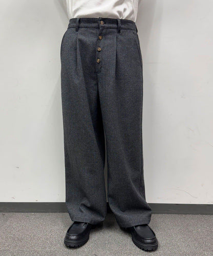 斜紋寬鬆休閒長褲