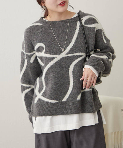 大蝴蝶結圖案針織衫