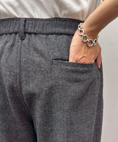 斜紋寬鬆休閒長褲