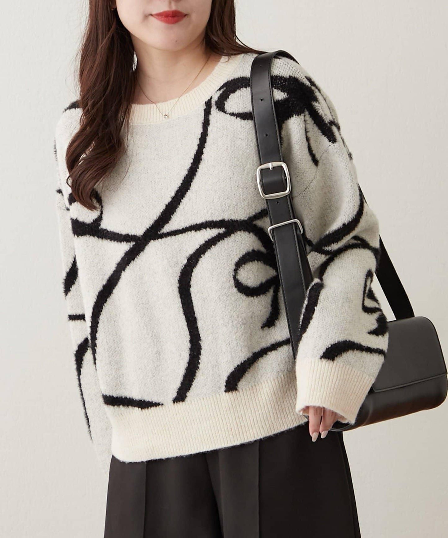 大蝴蝶結圖案針織衫