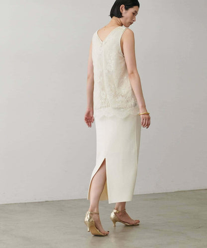 【LARUTA】防紫外線&接觸冷感簡約線條針織半身裙