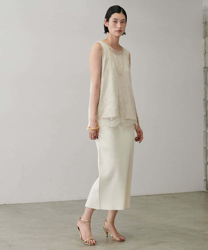 【LARUTA】防紫外線&接觸冷感簡約線條針織半身裙