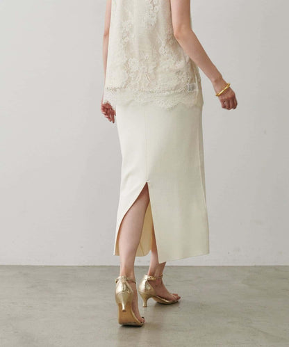 【LARUTA】防紫外線&接觸冷感簡約線條針織半身裙