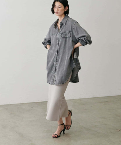 【LARUTA】防紫外線&接觸冷感簡約線條針織半身裙