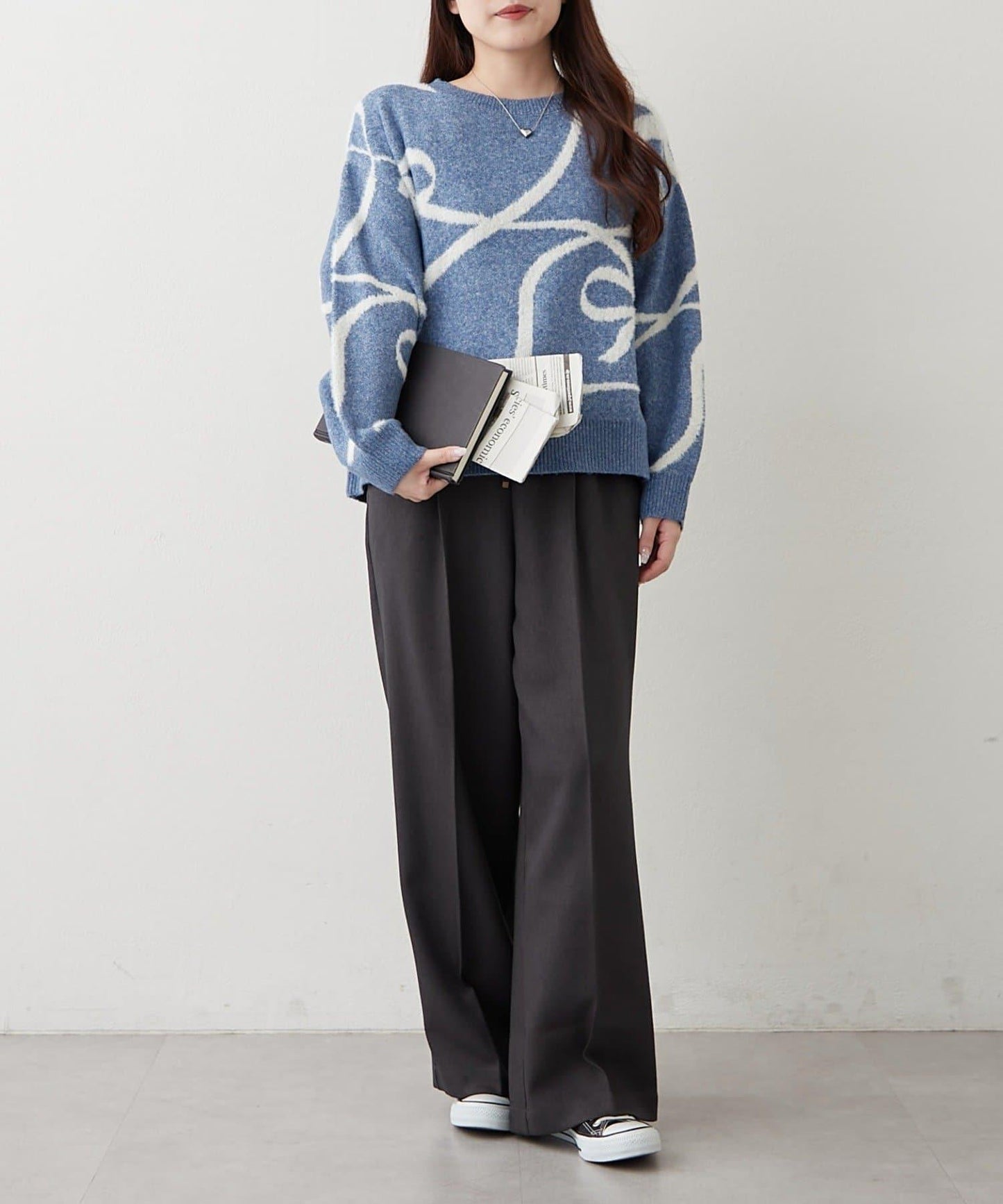 大蝴蝶結圖案針織衫