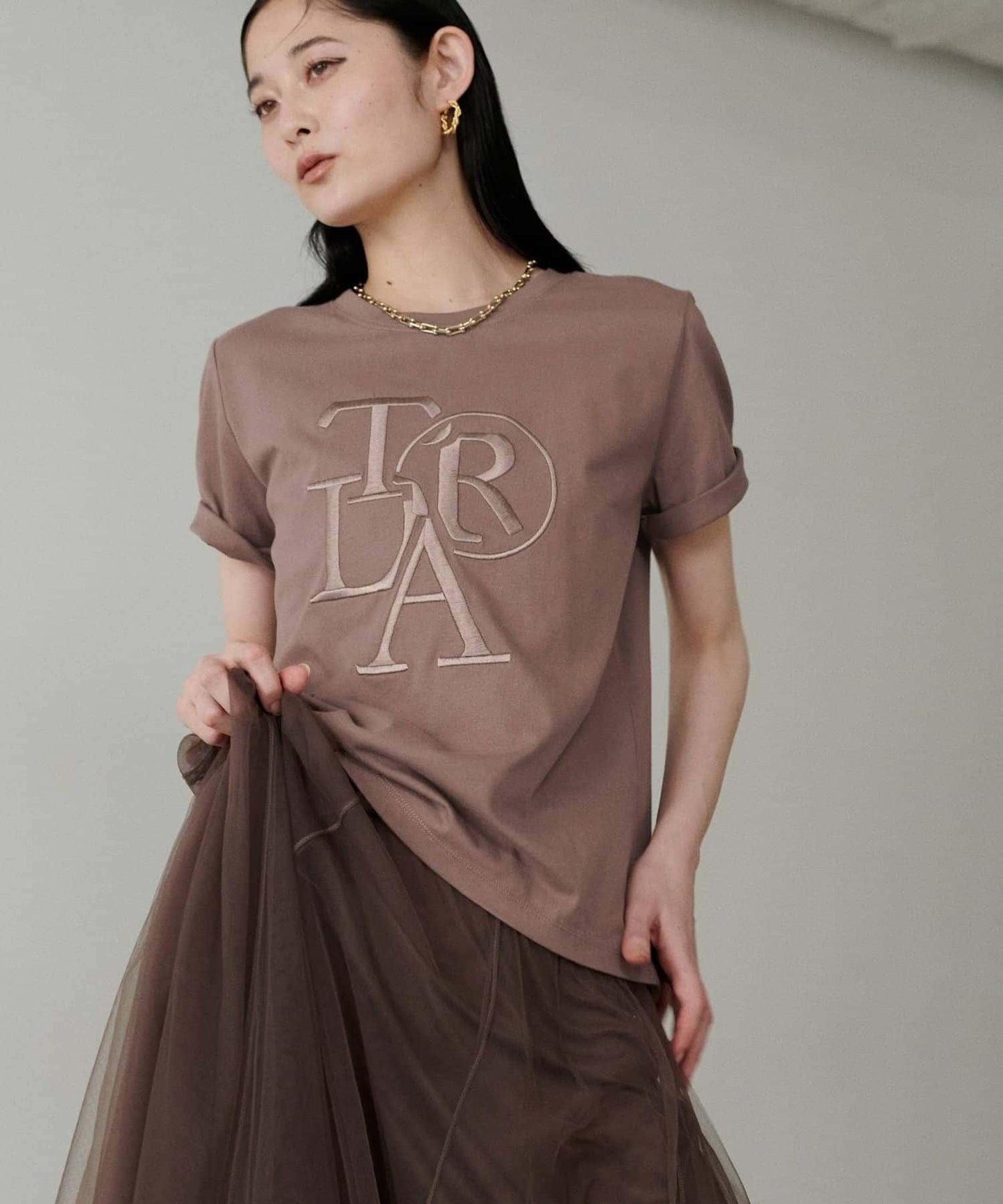 【LARUTA】加厚立體logo刺繡T恤