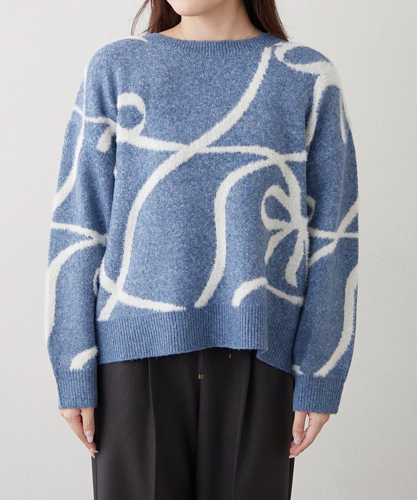 大蝴蝶結圖案針織衫