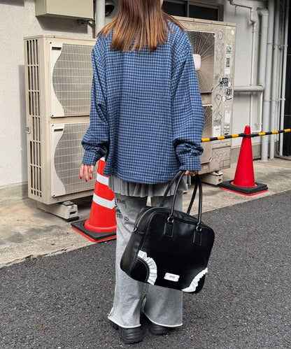 拼色格紋襯衫夾克