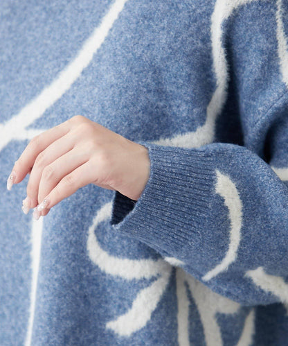 大蝴蝶結圖案針織衫