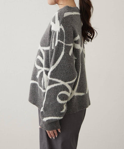 大蝴蝶結圖案針織衫