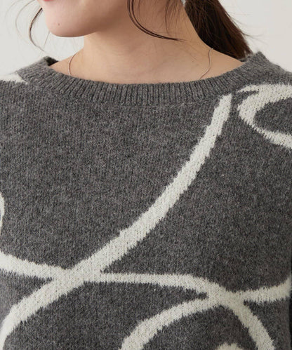 大蝴蝶結圖案針織衫