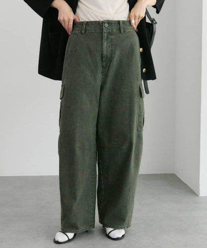 復古風弧形剪裁工裝褲