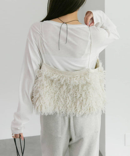 流蘇提花針織細肩帶背心