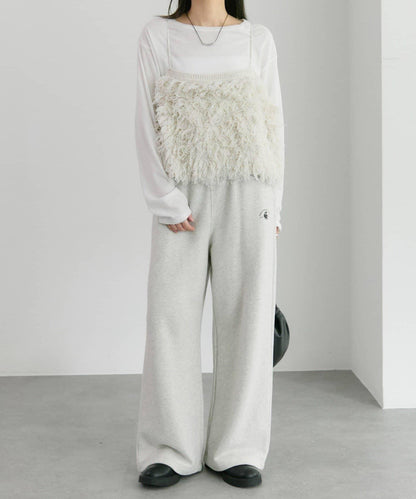 流蘇提花針織細肩帶背心