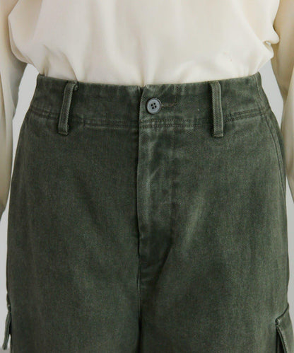 復古風弧形剪裁工裝褲