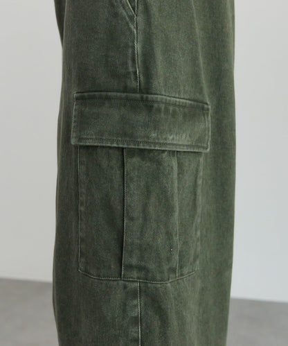 復古風弧形剪裁工裝褲