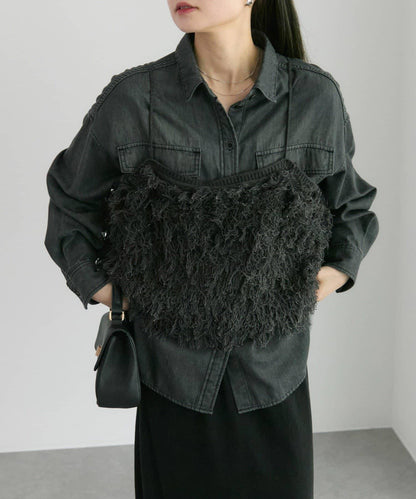 流蘇提花針織細肩帶背心