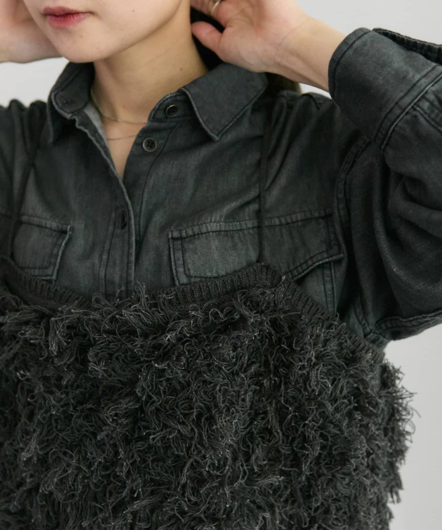 流蘇提花針織細肩帶背心