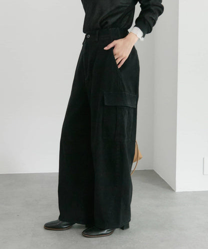 復古風弧形剪裁工裝褲