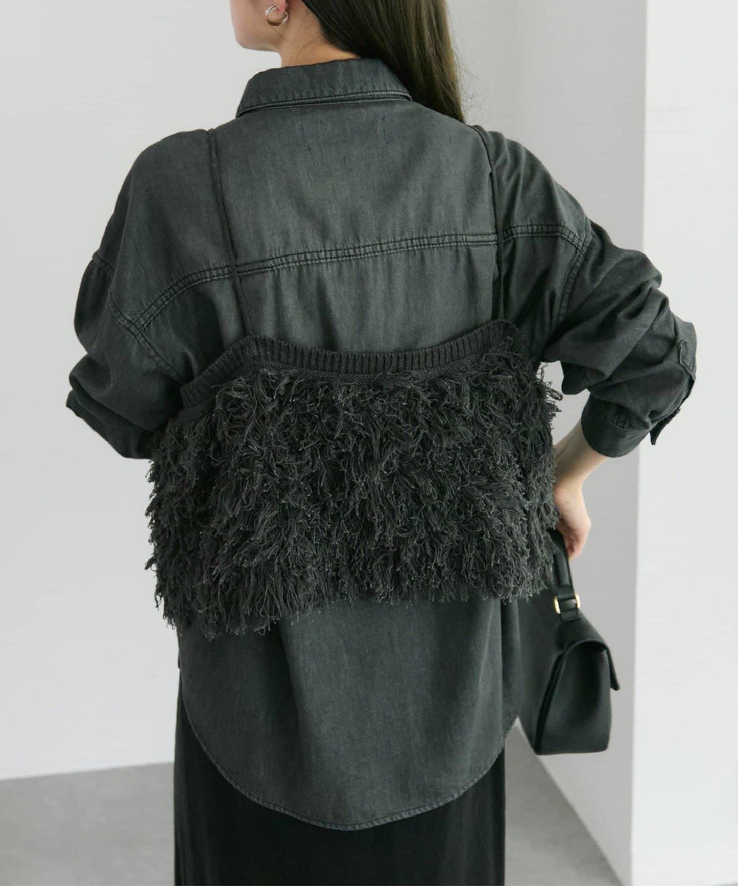 流蘇提花針織細肩帶背心