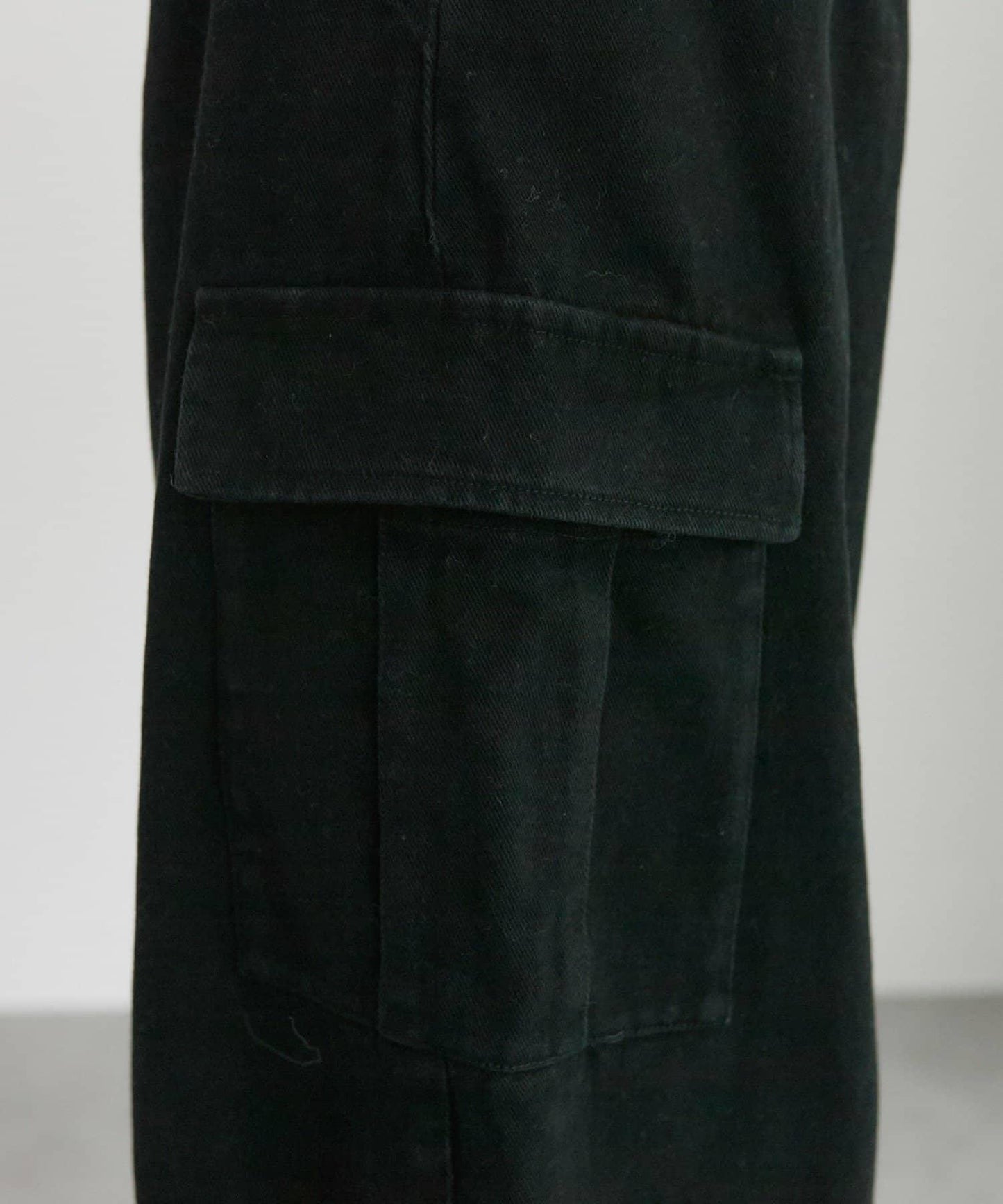 復古風弧形剪裁工裝褲