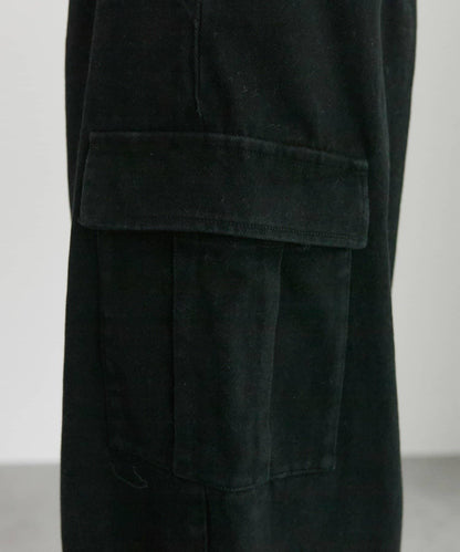 復古風弧形剪裁工裝褲